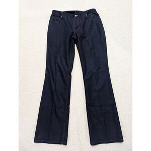 T Tahari Women's Dark Blue High-Rise Straight-Leg Pants Size 4
